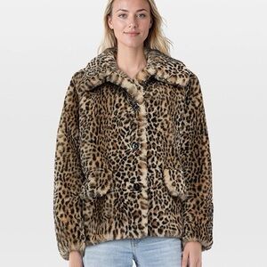 The Kooples Animal Print Faux Fur Jacket